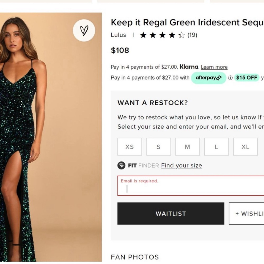 Lulu's, floorlength, green, sequin dress with slit
